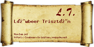 Löwbeer Trisztán névjegykártya